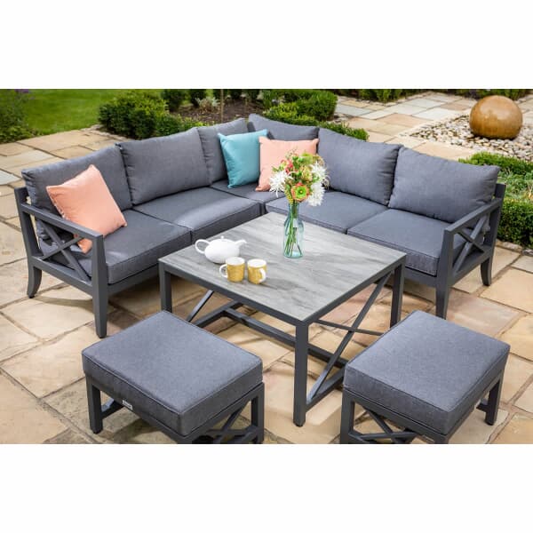 Hartman Sorrento Square Casual Dining Corner Garden Furniture Set with