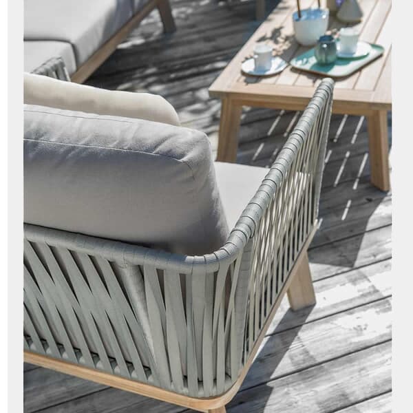 Kettler Adelaide Rope Casual Dining 3 Seat Sofa with 2 Dining Chairs