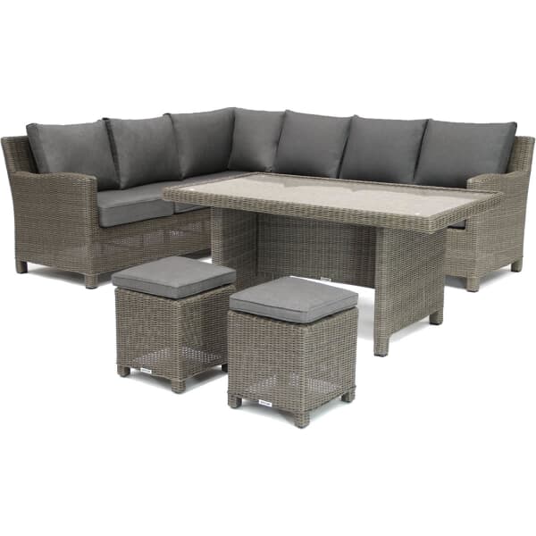 Kettler Palma Corner Garden Furniture Set (RH) Rattan (Glass Top Table