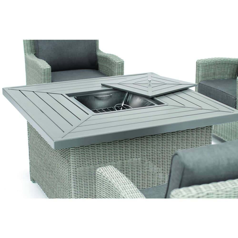 Kettler Palma Fire Pit Set White Wash (KPALFR02) Garden Furniture World