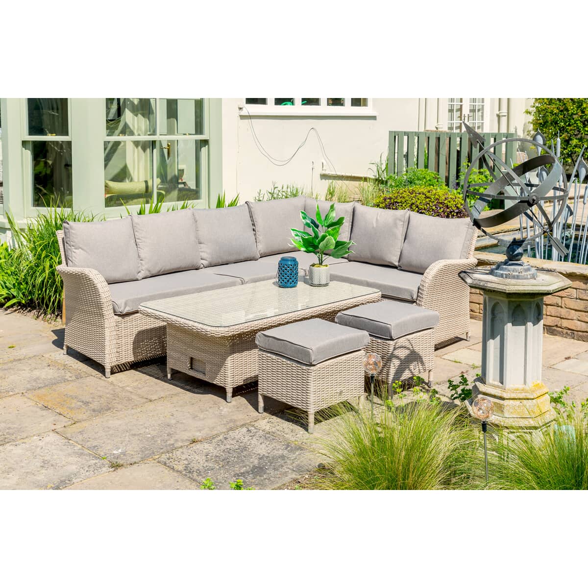 LG Outdoor Monaco Rectangular Dining Modular with Adjustable Table