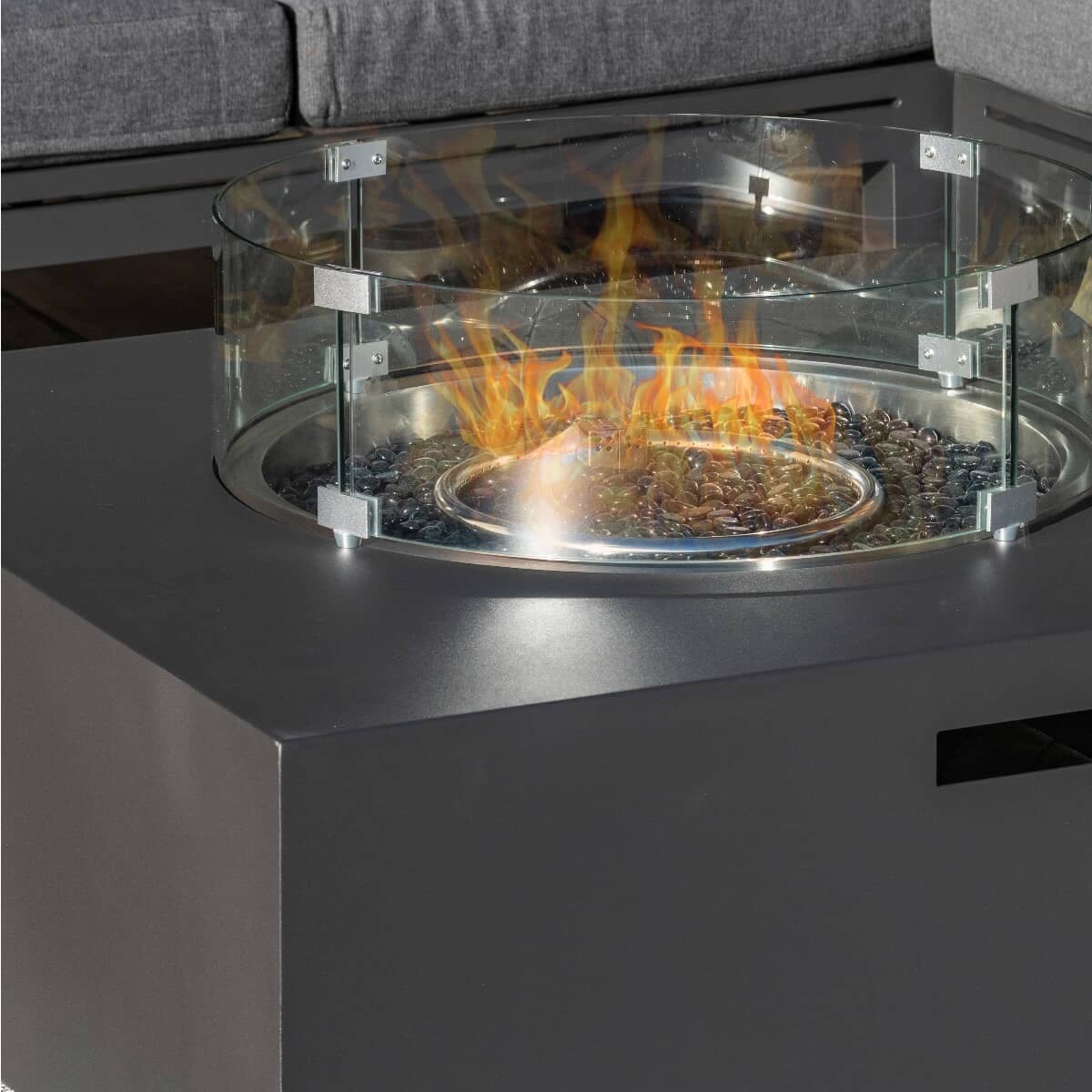 Maze Oslo Large Corner Group with Square Gas Fire Pit Table