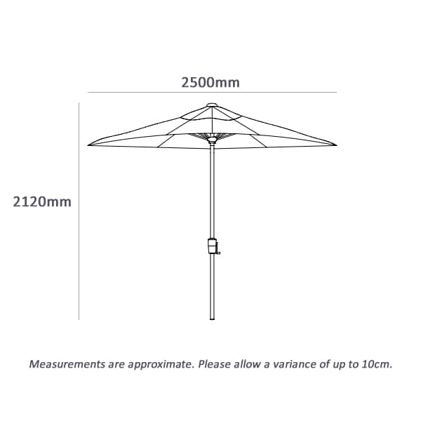 Kettler 2.5m Wind Up Parasol with tilt Grey frame and Taupe Canopy
