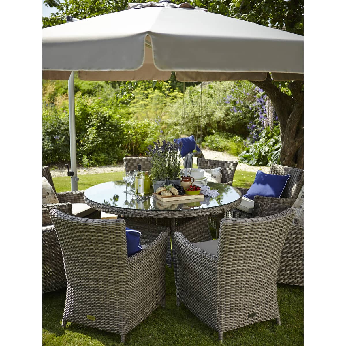 Hartman Semerang Birch 8 Seat Dining Set With Weather Ready Cushions
