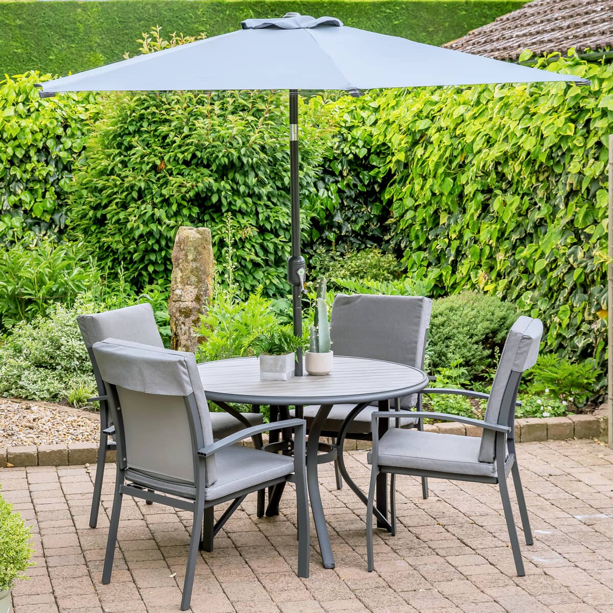 4 seater garden discount furniture with parasol