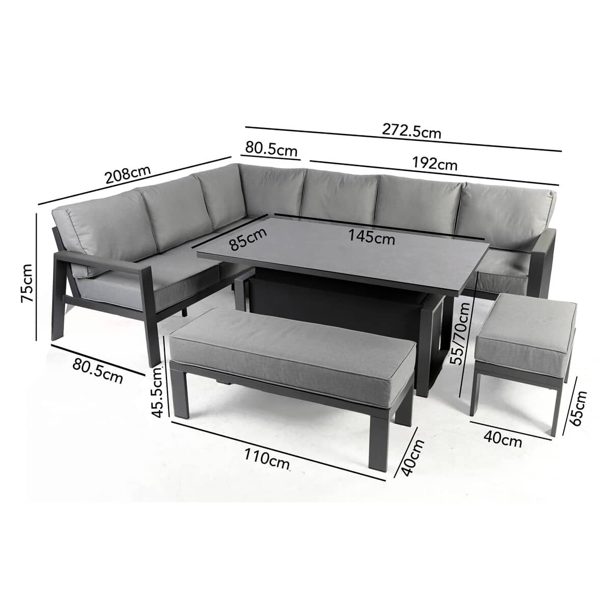 Supremo Melbury Modular Corner Set with Height Adjustable