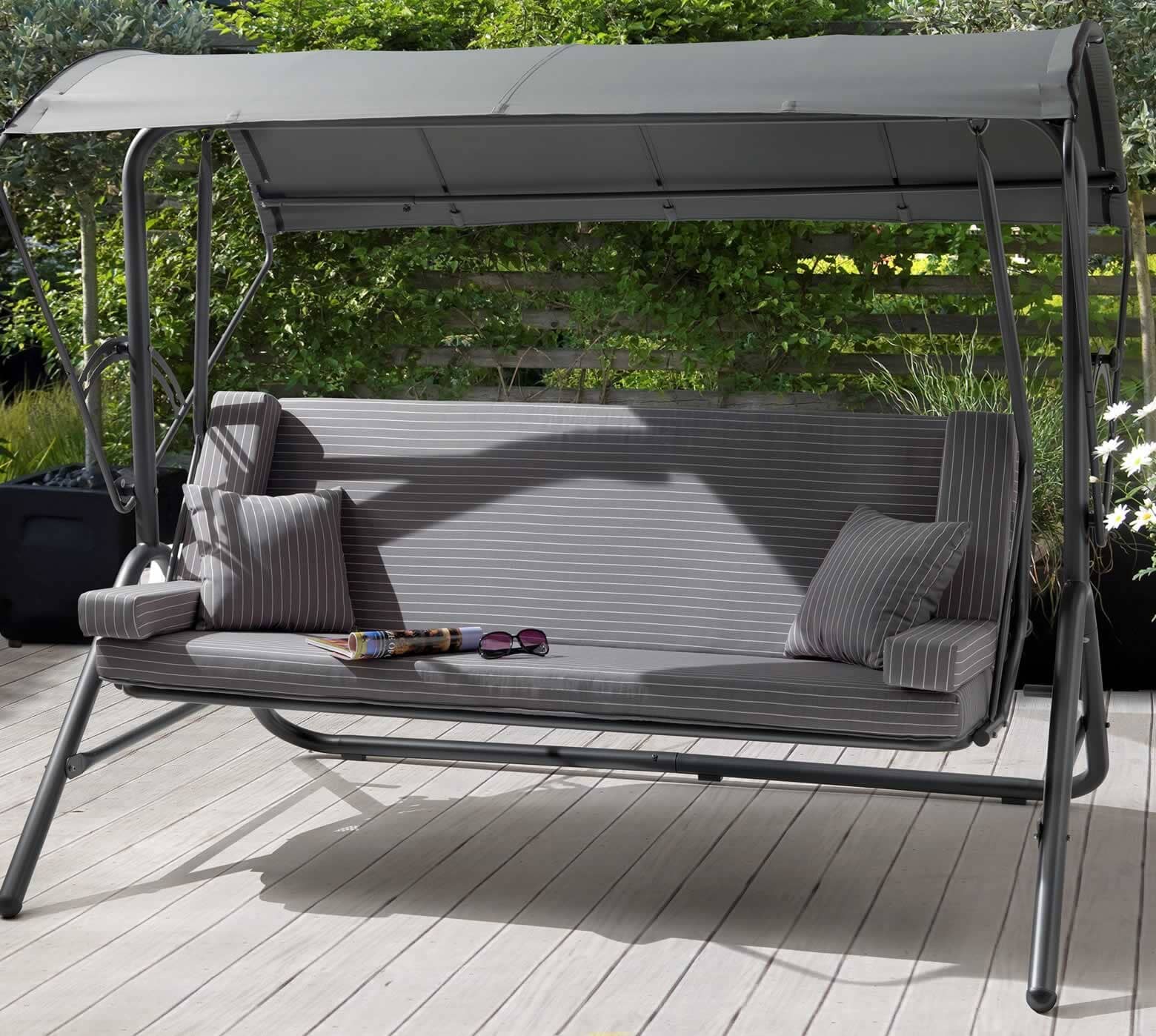 Kettler Novero Daybed/Swing With Slate Cushions (Z36010255) Garden