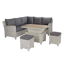 Kettler Palma Signature Mini Corner Sofa Set Whitewash without Table