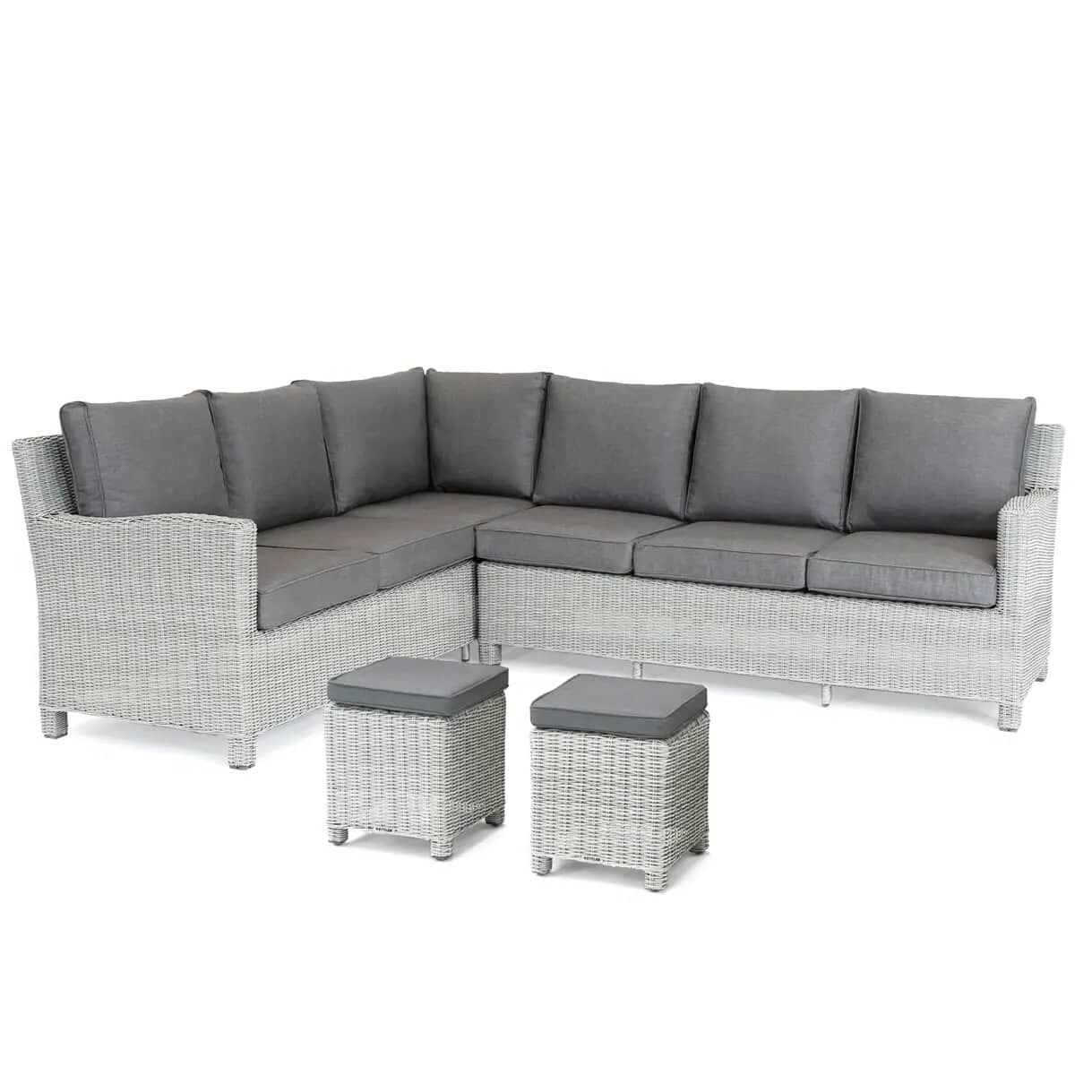 Kettler Signature Palma Corner Sofa Set RH Whitewash without Table