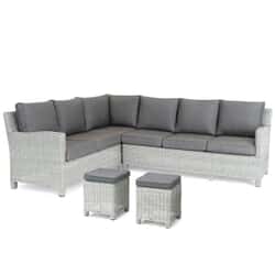 Kettler Signature Palma Corner Sofa Set RH Whitewash without Table