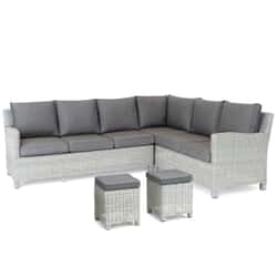 Kettler Signature Palma Corner Sofa Set (LH) Whitewash NO TABLE
