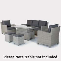 Kettler Signature Palma 3 Seat Sofa Set Whitewash without Table