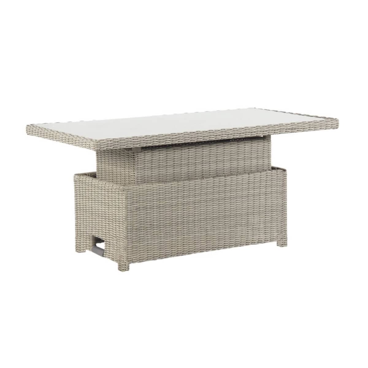 Kettler Palma Signature Glass Top High/Low Table Whitewash