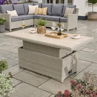 Kettler Palma Signature Wood Effect High/LowTable Whitewash