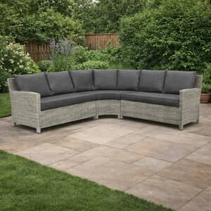 Kettler Palma Signature Grande Corner Sofa In Whitewash Weave