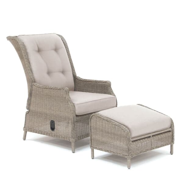 Kettler Palma Signature Recliner Chair with Footstool Oyster