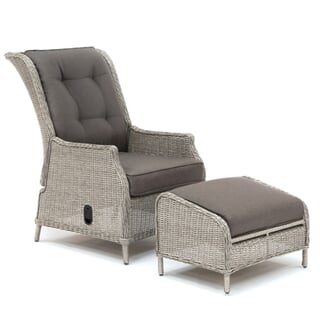 Kettler Palma Signature Recliner Chair with Footstool Whitewash