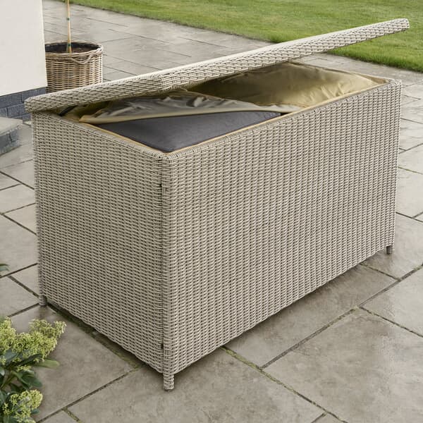 Kettler Palma Signature Cushion Box with Liner Whitewash (H85cm x W79.5 x L142.5cm)