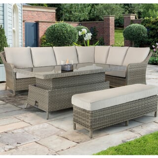 Kettler Charlbury Signature 8 Seat Dining Corner Sofa Set With High/Low