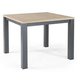 Kettler elba Signature Square Dining Table 100 x 100 Teak Top Grey