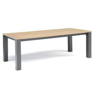 Kettler elba Signature Dining Table 220 x 100 Whitewashed Teak Top Grey