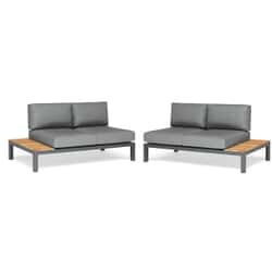 Kettler elba Signature Low Lounge Left and Right Sofas with Teak Side Tables Teak/Anthracite New for 2025