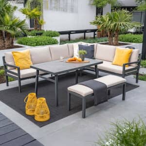 Garden Impressions Corsica Lounge Dining Set With Desert Sand Cushions