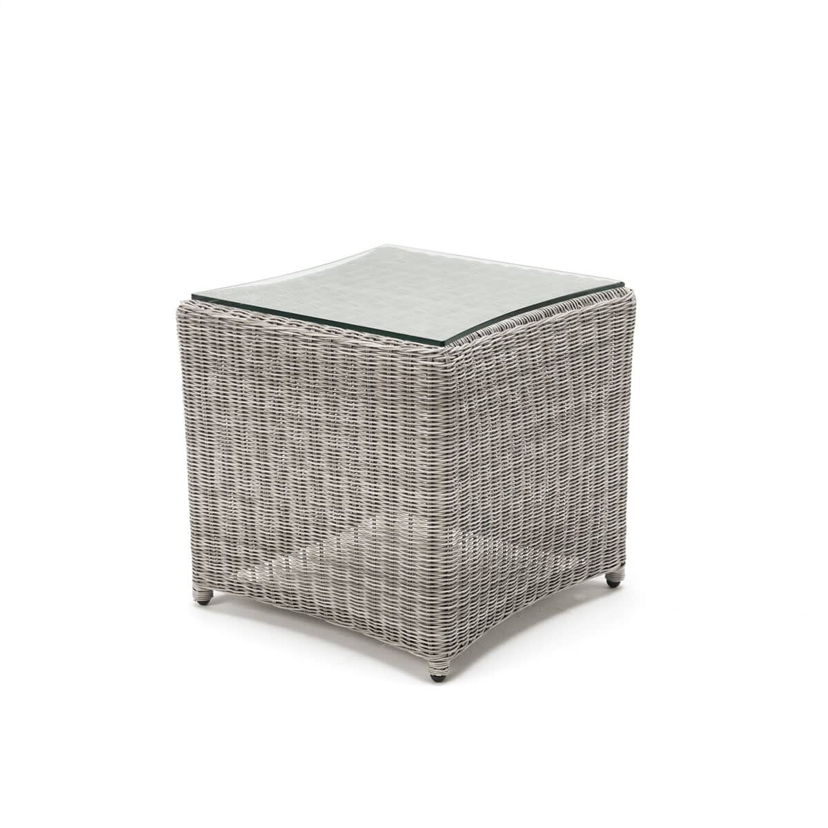 Kettler Palma Wicker Side Table Square 45 cm x 45 cm - Whitewash