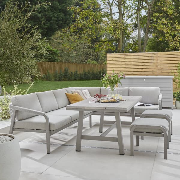 Kettler Como Corner Sofa Casual Dining Lounge Set with Footstools