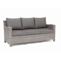 Kettler Palma 3 Seat Sofa - Whitewash with grey taupe cushions