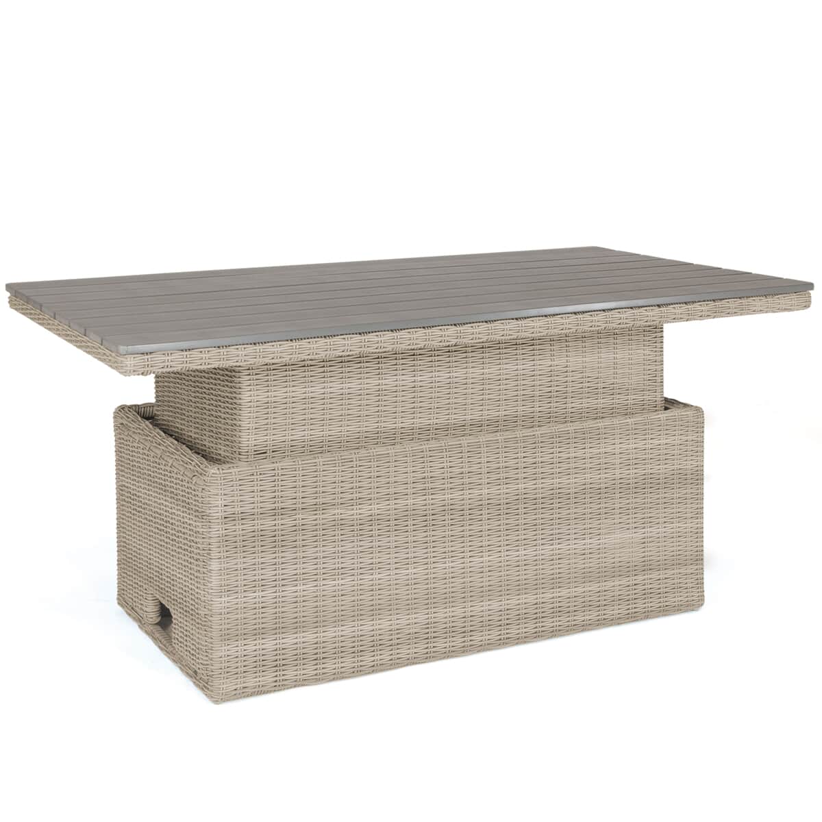 Kettler Palma SQ Height Adjustable Table Slat Top Oyster (0193322