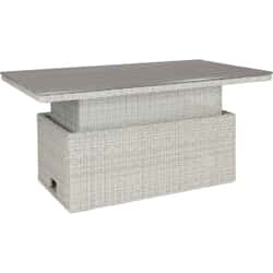 Kettler Palma S-Q Height Adjustable Dark Oak Slat Top Table White Wash
