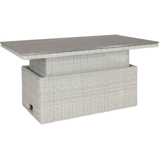 Kettler Palma S-Q Height Adjustable Dark Oak Slat Top Table White Wash