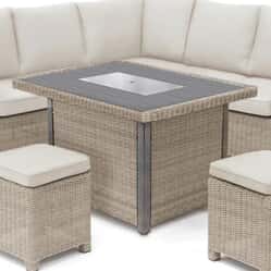 Kettler Palma Mini Fire Pit Table Oyster Aluminium Slat