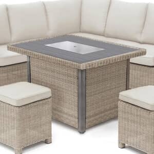 Kettler Palma Mini Fire Pit Table Oyster Aluminium Slat