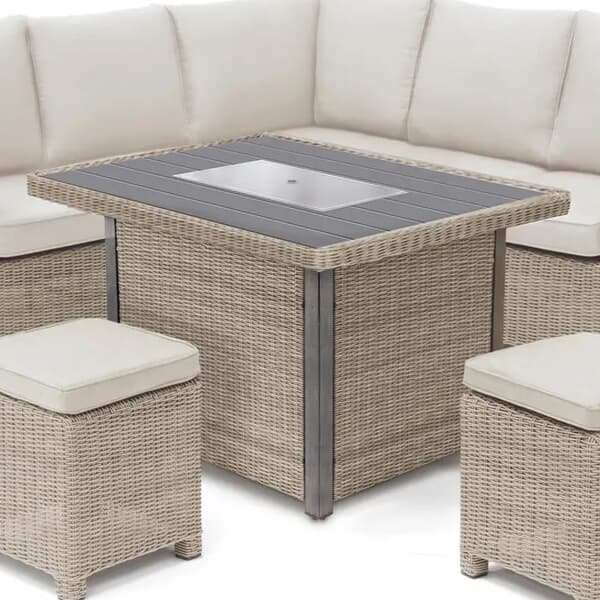 Kettler Palma Mini Fire Pit Table Oyster Aluminium Slat