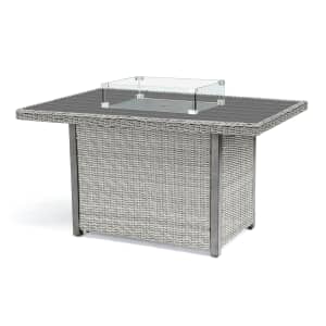 Kettler Palma Mini Fire Pit Table - Whitewash with Aluminium Slat Top