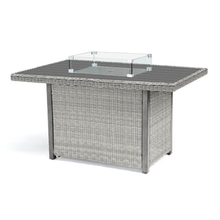 Kettler Palma Mini Fire Pit Table - Whitewash with Aluminium Slat Top
