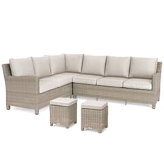 Kettler Palma Casual Dining Corner Sofa (RH) Oyster with 2 x Stools