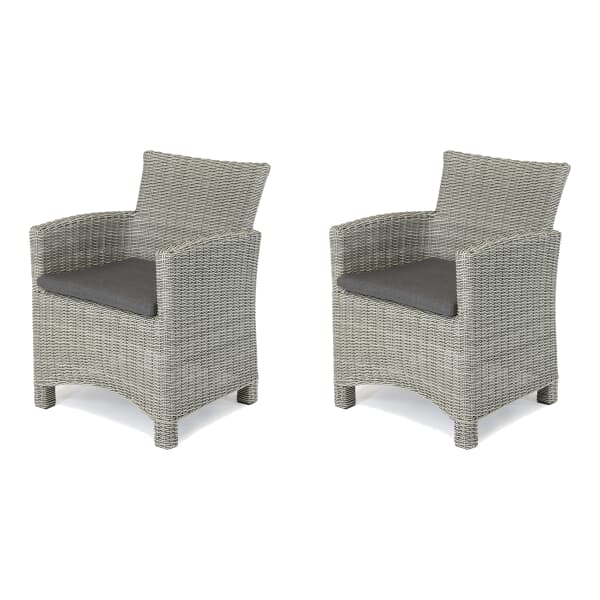 Kettler Palma Dining Chairs inc Cushions (Pair) Whitewash (0193350