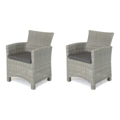 Kettler Palma Dining Chairs inc Cushions (Pair) - Whitewash