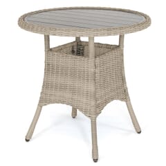 Kettler Palma Dining Round Bistro Table Oyster with Aluminium Hand Painted Slat top