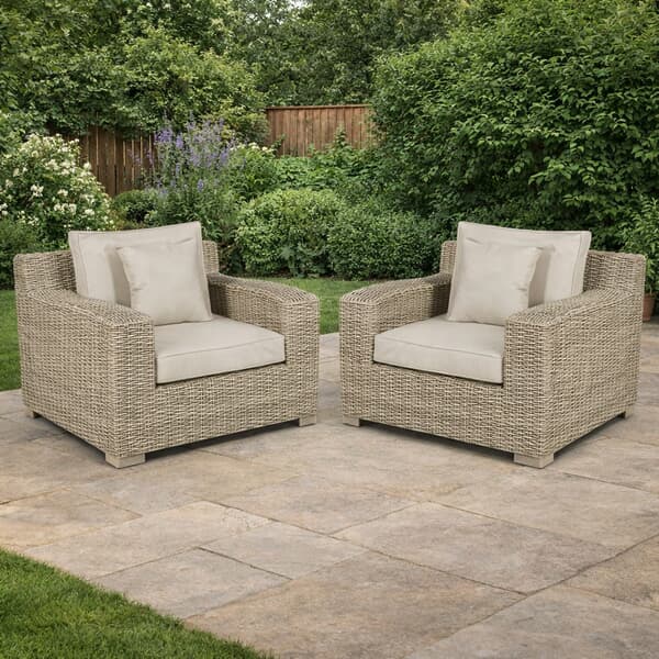Kettler Palma Luxe Armchair Pair Oyster/Stone