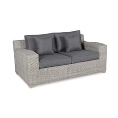 Kettler Palma Luxe 2 Seat Sofa - Whitewash with Grey Taupe Cushions
