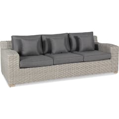 Kettler Palma Luxe 3 Seat Sofa Whitewash with Grey Taupe Cushions