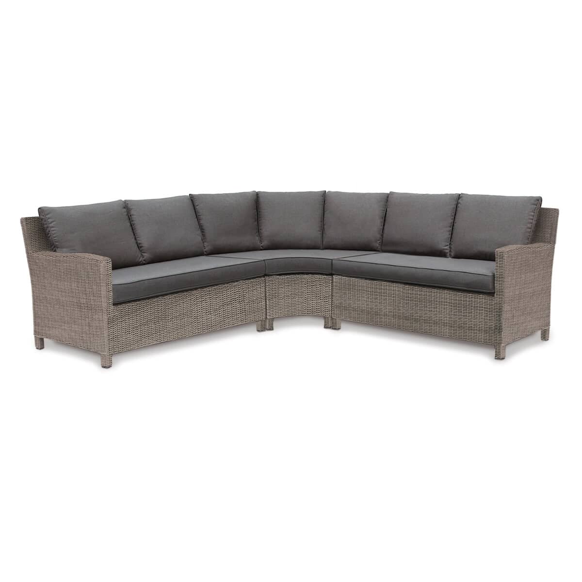 Kettler Palma Grande Sofa Rattan with grey taupe cushions (0193385