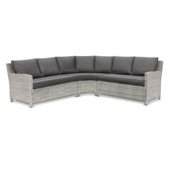 Kettler Palma Grande Sofa Whitewash with Grey Taupe Cushions