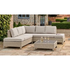 Kettler Palma Low Lounge Casual Dining Set with Coffee Table Oyster/Stone