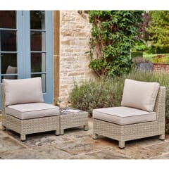 Kettler Palma Low Companion Set - Oyster with Stone Cushions