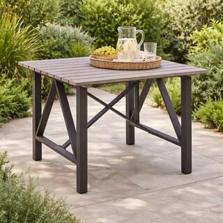 Kettler LaMode - Dining Table 94 x 94cm with Aluminium Hand Painted Slat Top